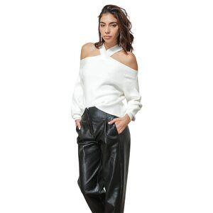 line and dot Ariana Cold-Shoulder Sweater White MD